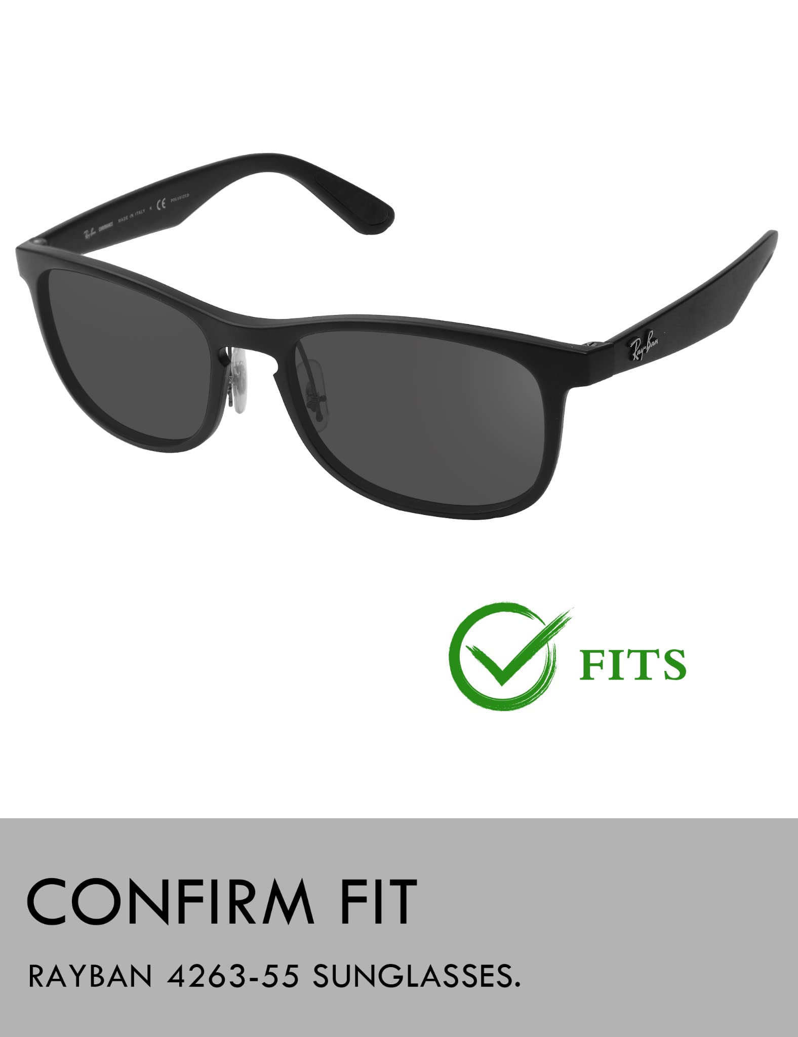 Raydi Lentes de repuesto de policarbonato para gafas de sol RayBan RB4263 de 55 mm, espejo verde esmeralda, polarizadas