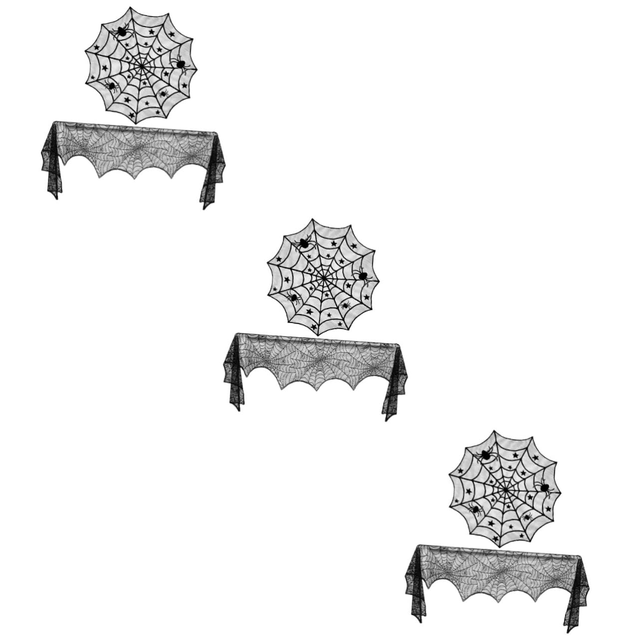 Nappe Halloween pour cheminée Amosfun : lot de 6 dentelles réutilisables anti-chaleur