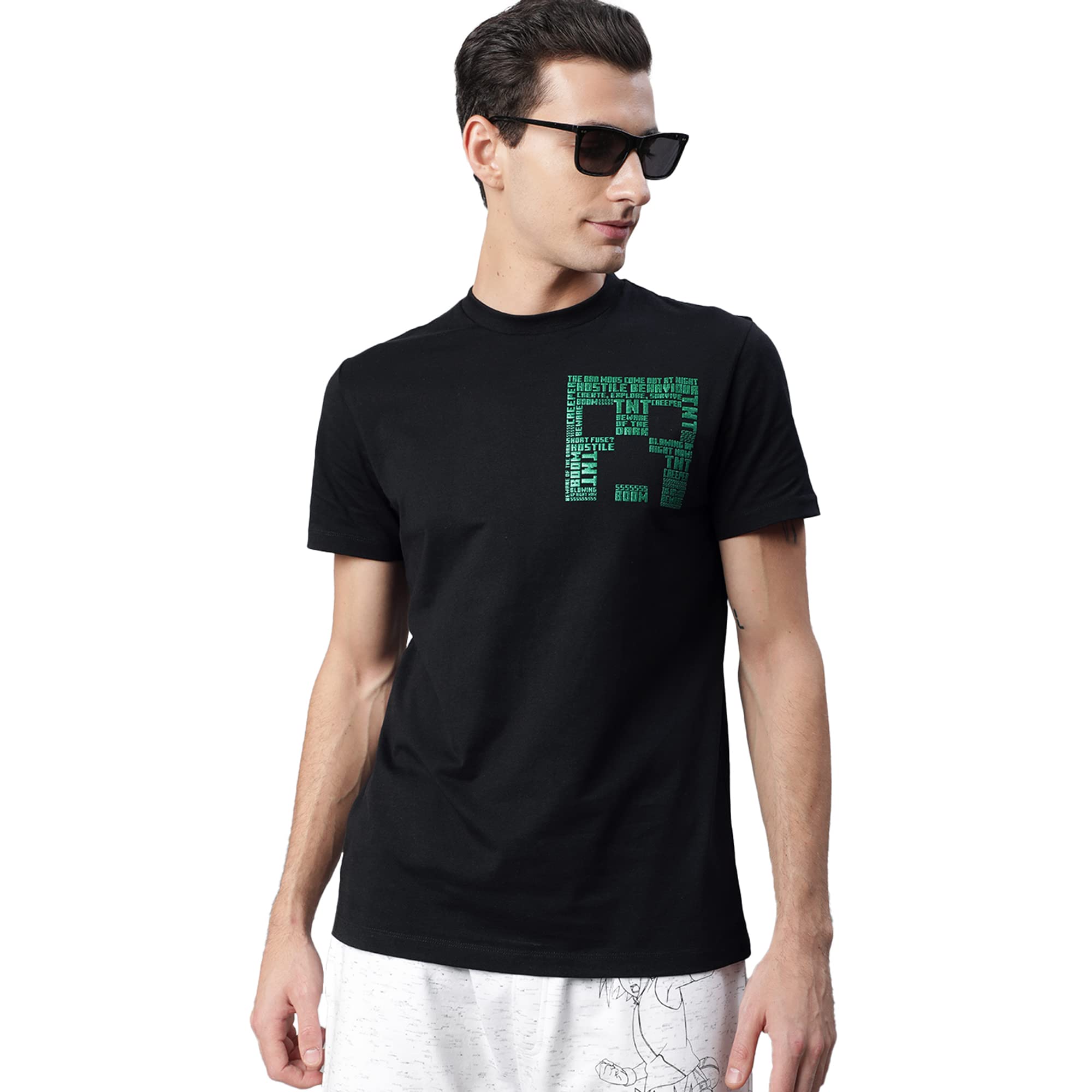 Free Authority Minecraft Printed Regular Fit Cotton Men's T-Shirt