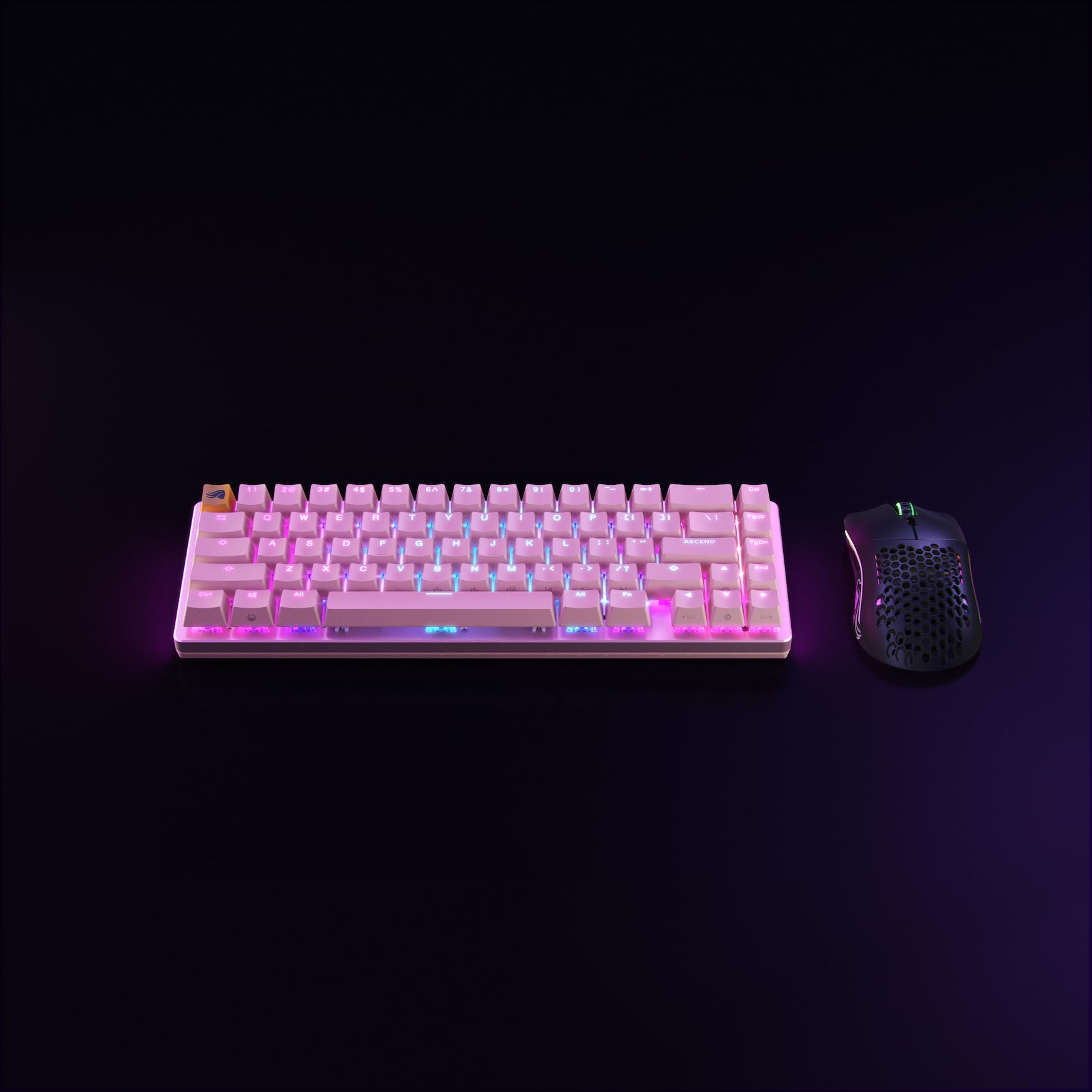 GLORIOUS GMMK 2 (65%) Mechanische Tastatur, Fox, ISO in Rosa | Aluminiumoberfläche für Biegsteifheit, Hot-Swap, Tastenweise RGB-Beleuchtung & Doubleshot-Kappen, PC-Gaming auf hohem Niveau