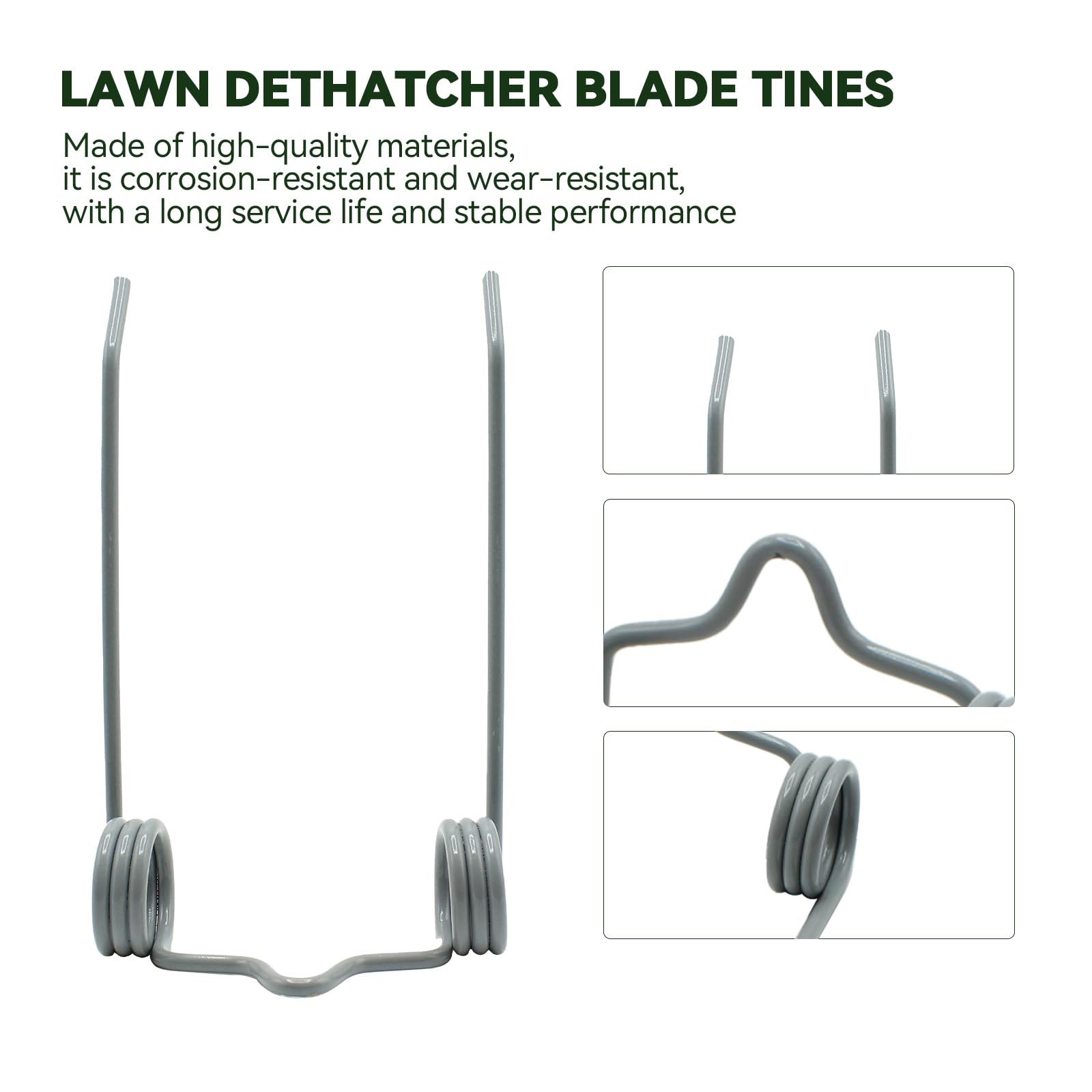 46761 Dethatcher Denti di ricambio, adatti per Agri-Fab Craftsman De-Thatcher, Dethatcher per trattori da prato (10 pezzi)