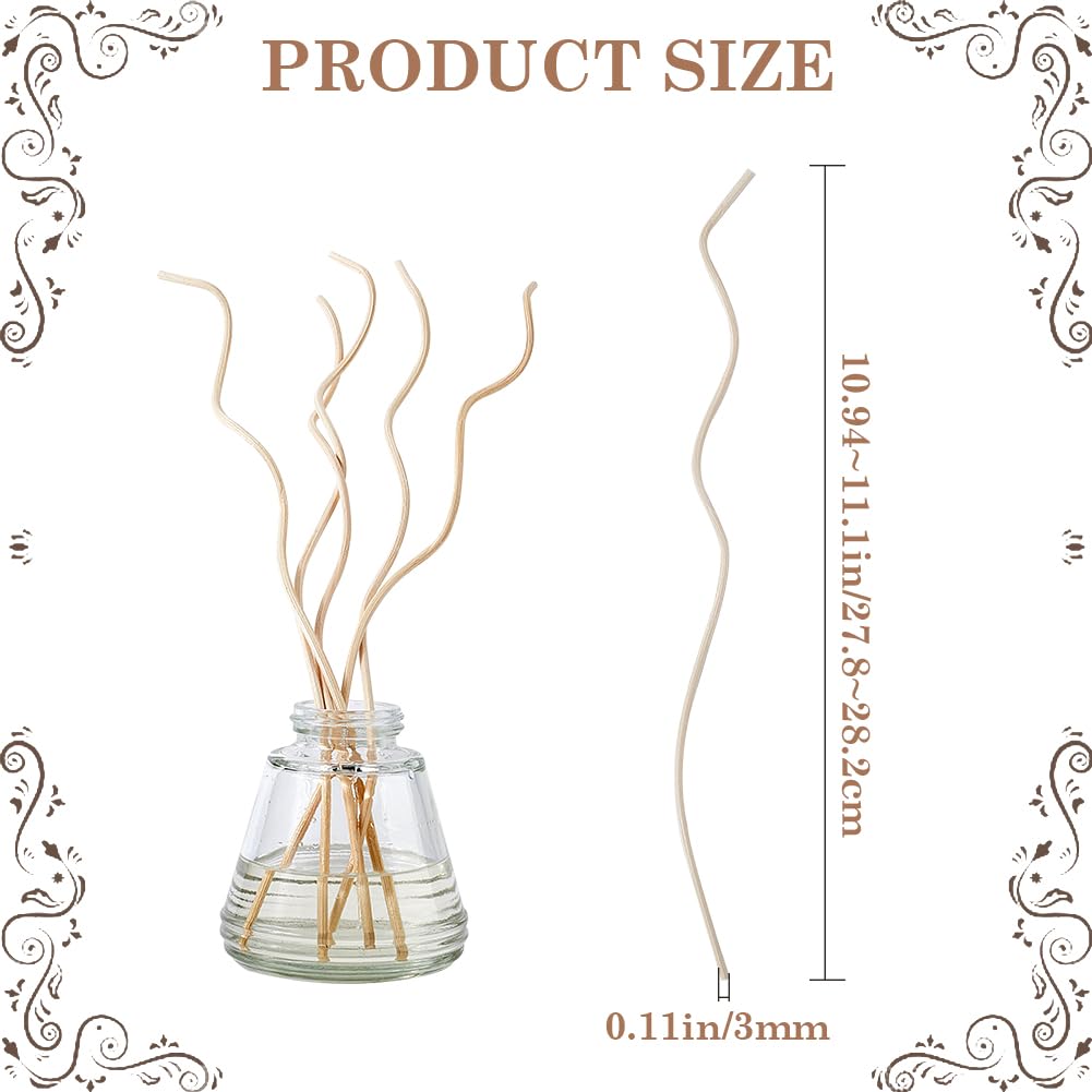 CRASPIRE 50 pz 11 Pollici Bianco Ondulato Rattan Bastoncini di Ricambio per Diffusore di Fragranza Bastoncini di Ricarica Bastoncini di Ricarica Profumo di Rattan Naturale Aromaterapia Volatile