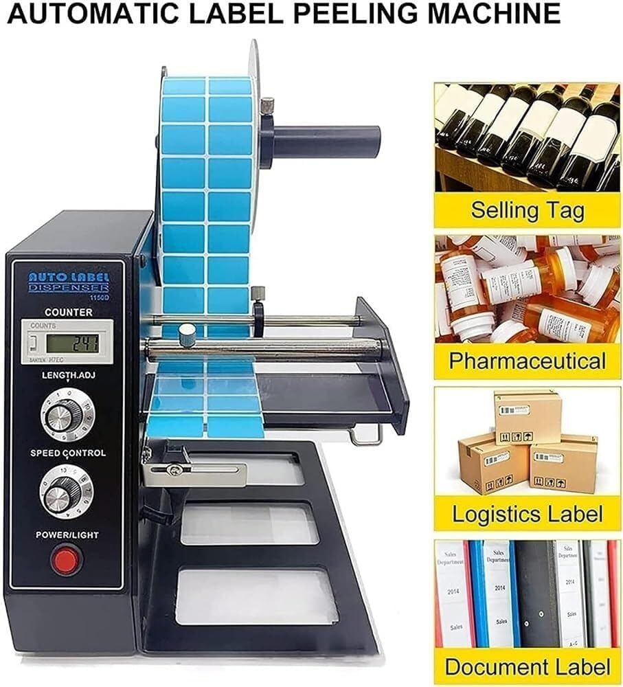 Automatic Label Dispenser Machine,Label Stripper,with Speed Control/Auto Counter,for Assembly Line Labeling