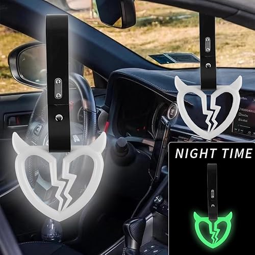 Miniatura 5 de Q1-TECH, JDM Tsurikawa Anillo japonés de metro, tren, autobús, mango de coche, cuerno de diablo, mango de corazón roto, correa de mano, anillos de