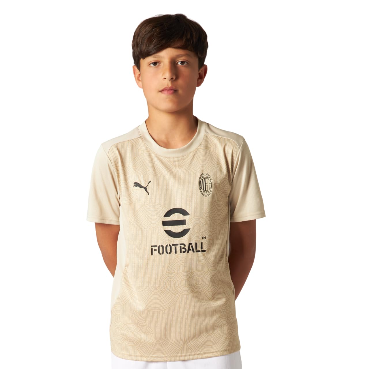 A.C. Milan Maglia Prematch Maillot de Course Prematch, Saison 2024/25, Technologie dryCell, Coupe Classique Mixte Enfant