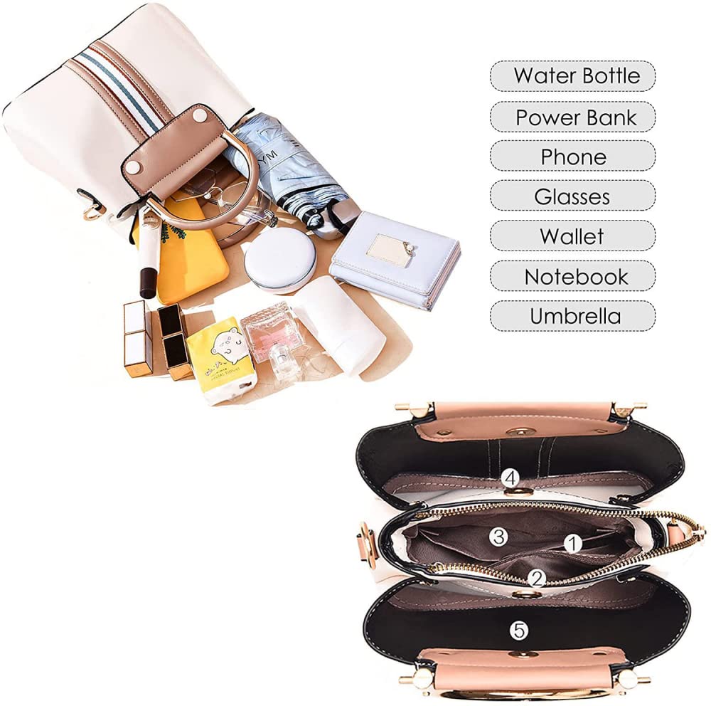 YXSH Bolso, Bolso para teléfono móvil, Bolso de Mensajero para Mujer, Monedero, Monedero, Cuero PU, Campus Deportivo, Uso Diario, Beige-Red