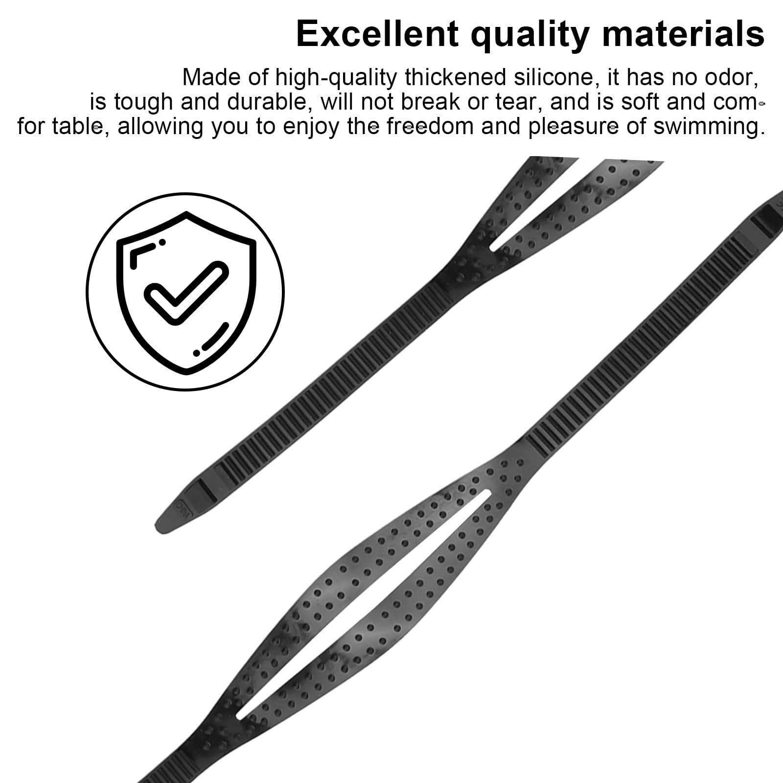Silicon Mask Strap 4 Pezzi, Silicone Spesso, Nero/Trasparente Cinturino per Maschera Subacquea, Snorkeling Cinturino Maschera Silicone, con Fibbia Regolabile, per Immersioni e Nuoto