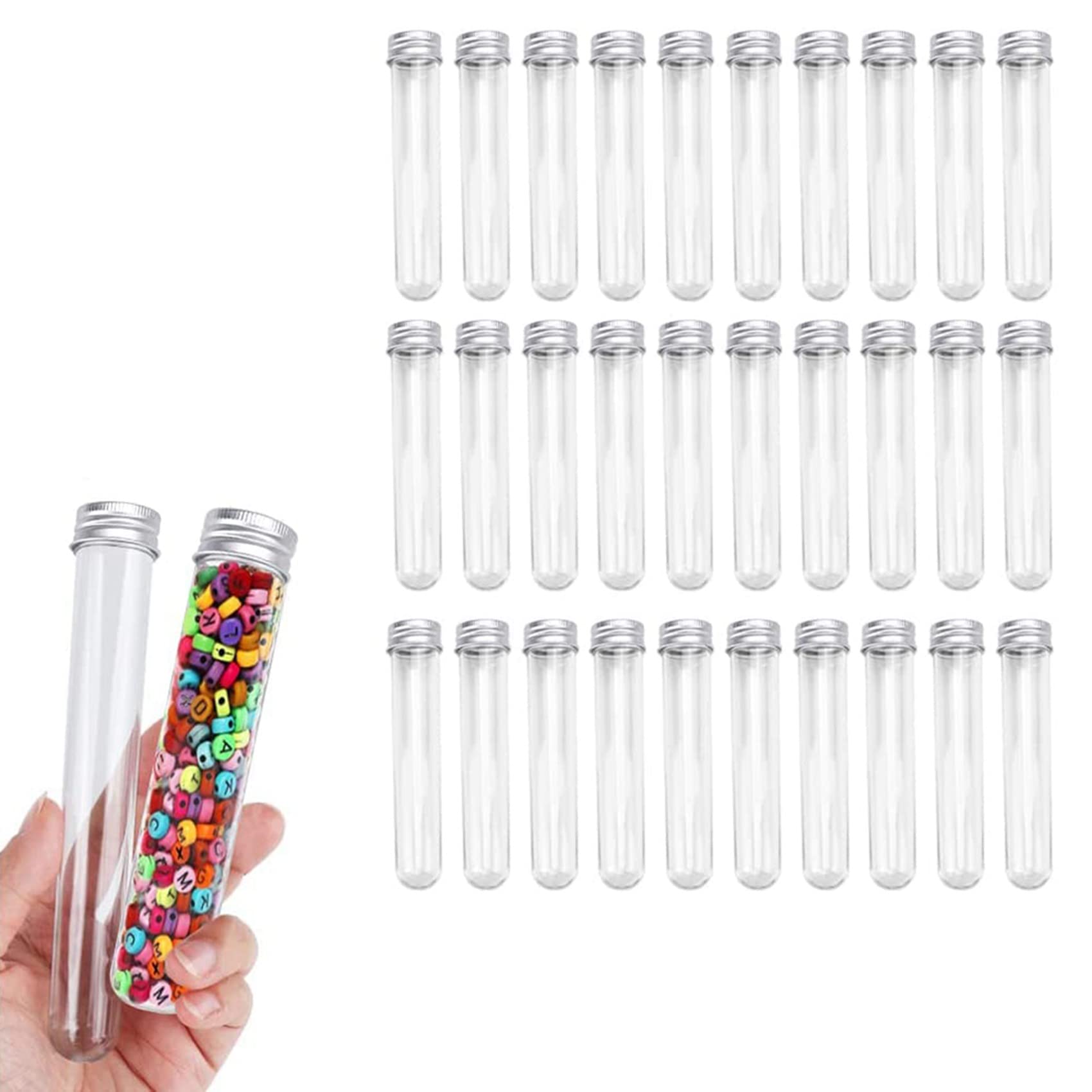 90 PCS Reagenzgläser 45 ml Kunststoff Reagenzgläser Einzelreagenzgläser mit Deckel Probenaufbewahrungsröhrchen Transparente Röhrchen Set