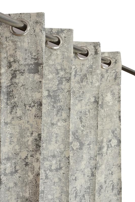 FURNADO Premium Jacquard Fabric Room Darkening Texture Design Curtains 7 Feet for Door, Grey, 2 Pieces (B0CQXWBPKQ) Amazon Price History, Amazon Price Tracker