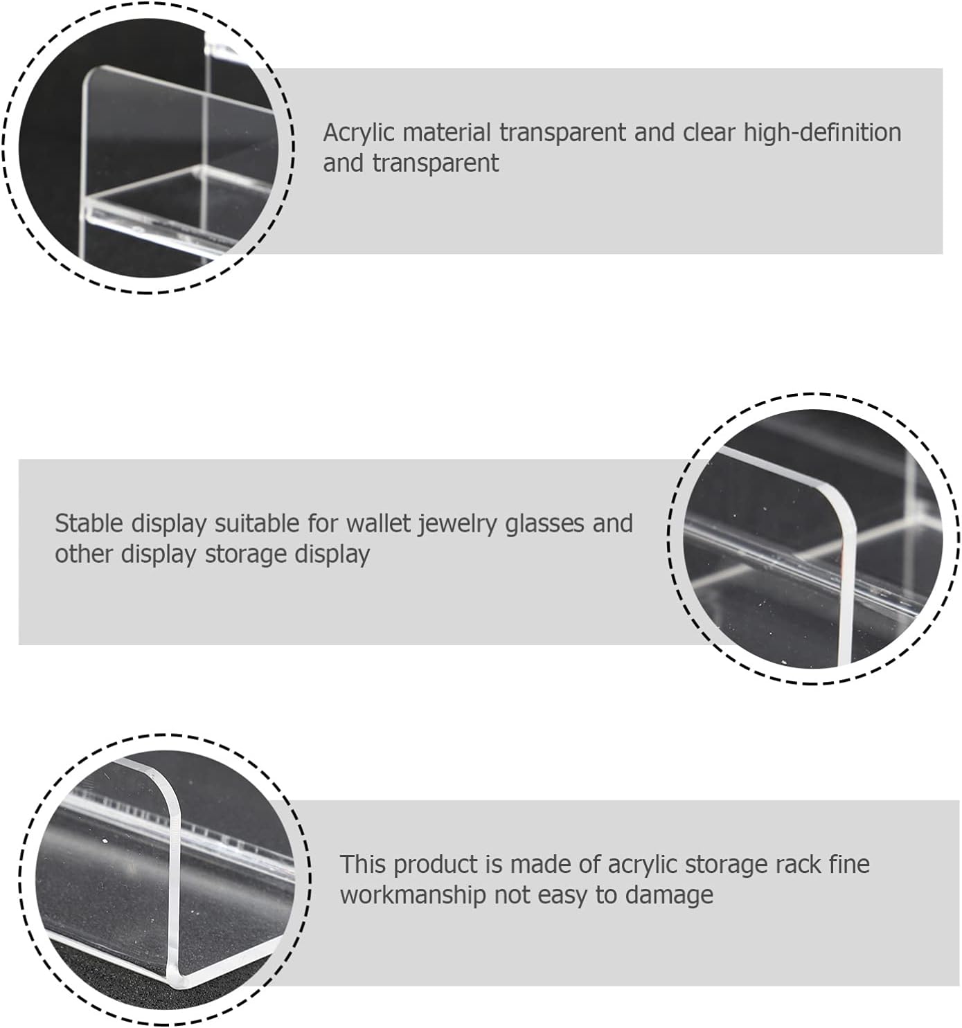 DOITOOL 2Pack 6- Tier Acrylic Wallet Display Stand Holder, Clear Handbag Purse Display Stand Jewelry Display Riser Purse Handbag Organizer