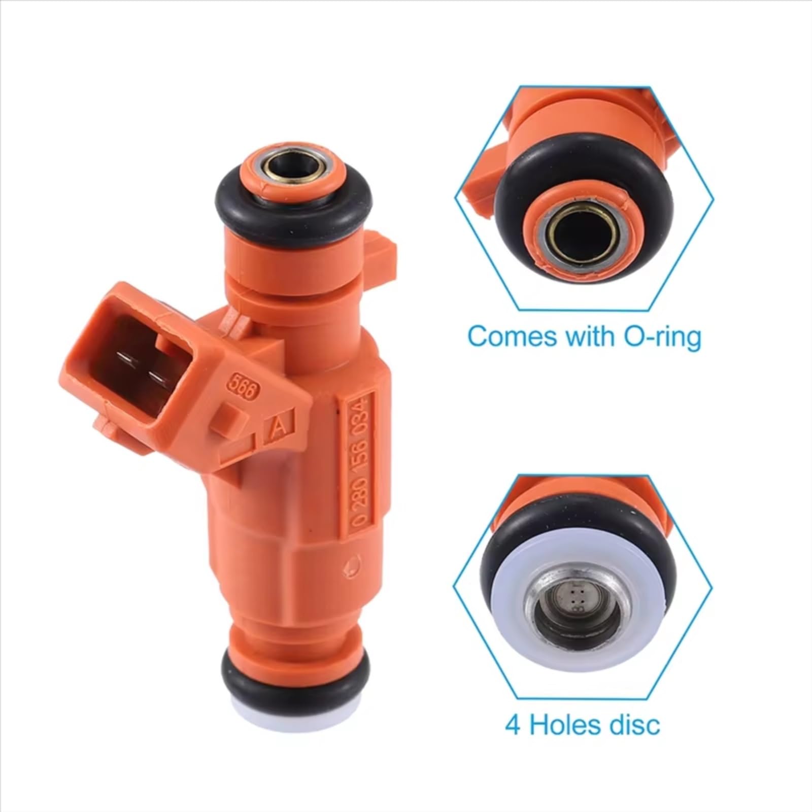 Boquilla Inyector 1 Inyector De Combustible Para Coche 0280156034 1984E9 Compatible Con Peugeot 1007 2005 206 1998-2009 307 2000 2001 2002 2003 2004 2005 2006 2007 1.6L