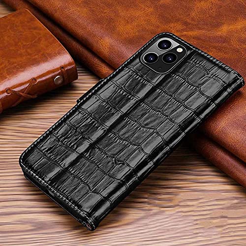 Étui à rabat iPhone 14 Plus GUMMMY cuir véritable crocodile Svart