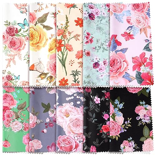 Sinmoe 20 Pcs Microfiber Cleaning Cloth Elegant Flower Design Microfiber Cloth Soft Multicolor Glasses Cleaner for Eyeglasses Camera Lens Cell Phone Screens Glasses, 6 x 6 Inches