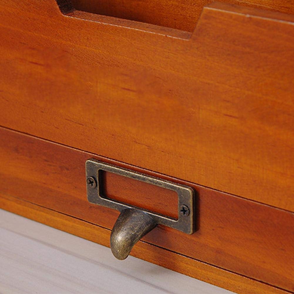 Porte-Lettres Porte-courriers Casier Bureau en Bois Range-Documents Trieur Support Dossier Porte-Revue avec Rangement Tiroir pour Bureau Maison