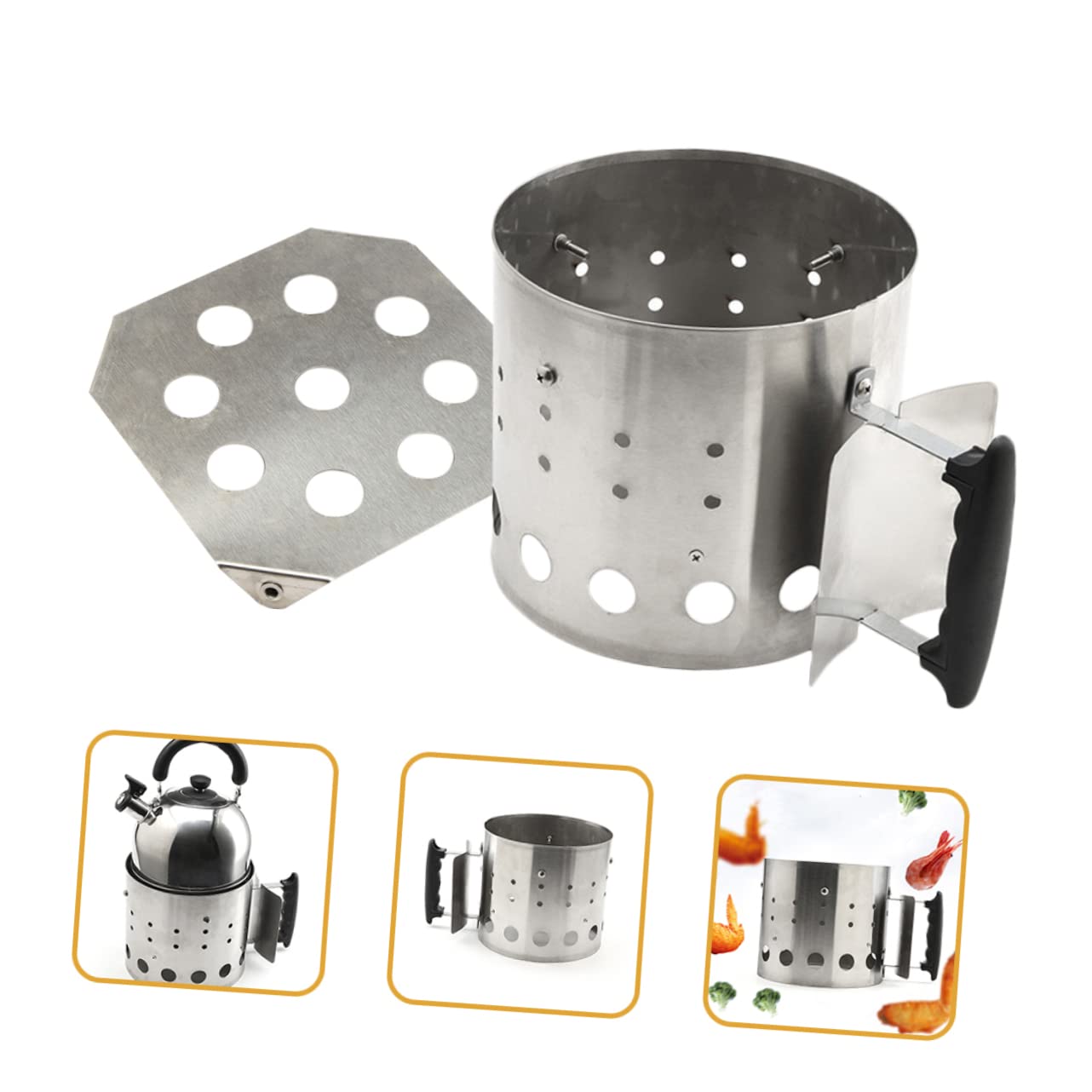Toddmomy Accendifuoco Barbecue in Acciaio Inox per Carbonella