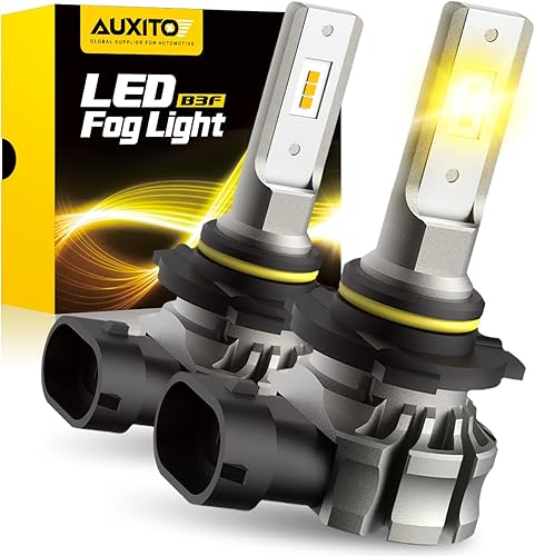 AUXITO Bombillas LED antiniebla 9145, 6000 lm, 3000 K, luz amarilla ámbar, 300% de brillo H10 9140 9045 9040, chips LED CSP, repuesto DRL para