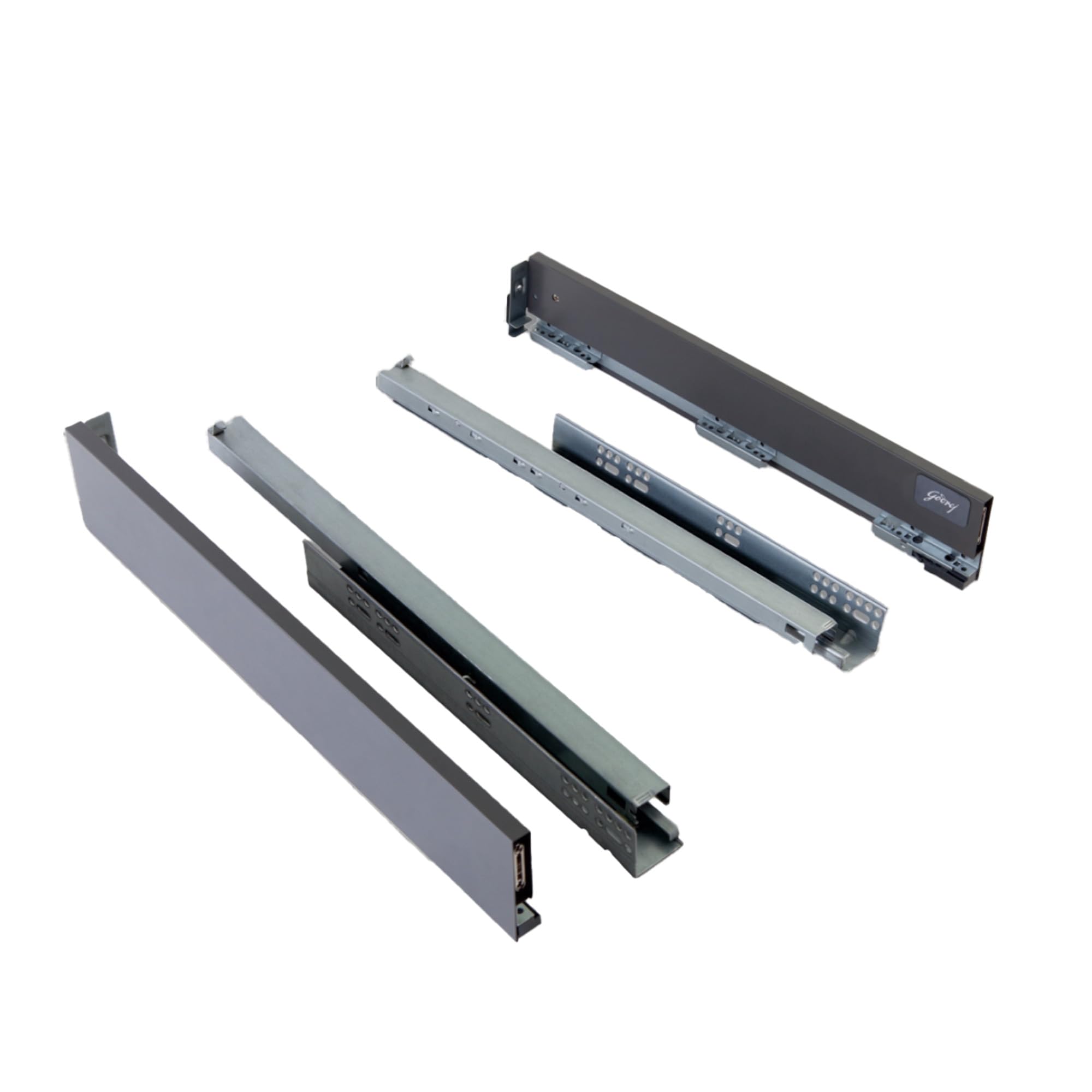 Godrej Slim Ergo Drawer System | Soft Close Slim Drawer Slides | 40 Kg Load Capacity | Ultra-Slim Side Panels | for Kitchen Cabinets & Modular Furniture | Available in 4 X 20, Anthricite-image-44