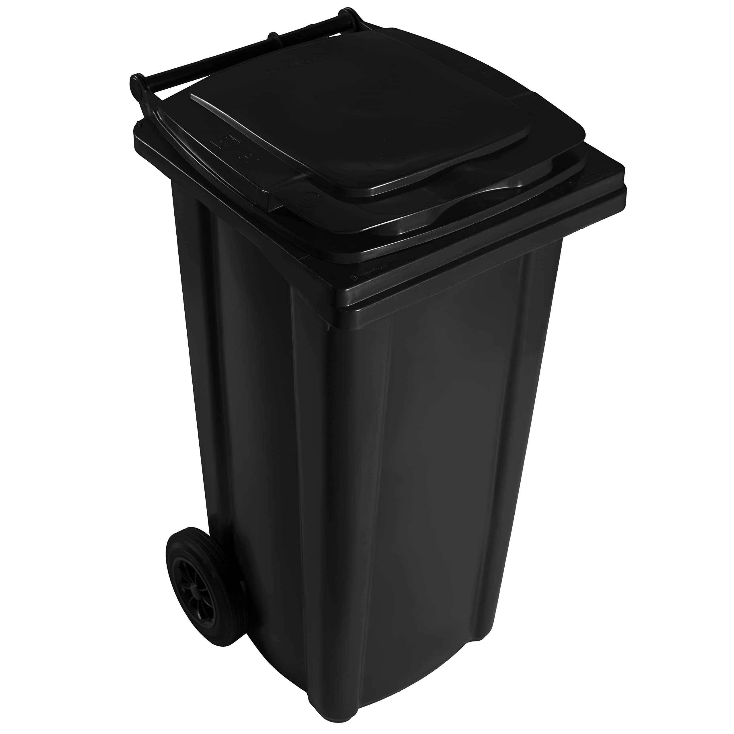 Hardwex Mülltonne 120 Liter Grau 964 x 480 x 550 mm mit Deckel und 2 Rädern