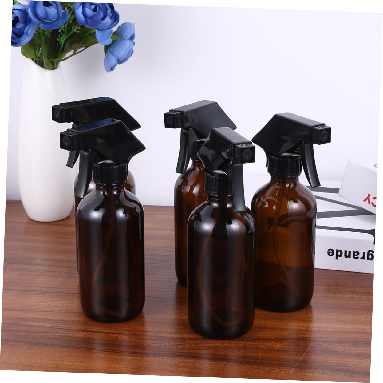 Alipis Glas Sprühflaschen für Aromatherapie und Flüssigkeitsabfüllung 4 Stück 250ml Braun aus Glas und Pp Nachfüllbare Wassersprüher Leicht zu Bedienen und Zeitsparend