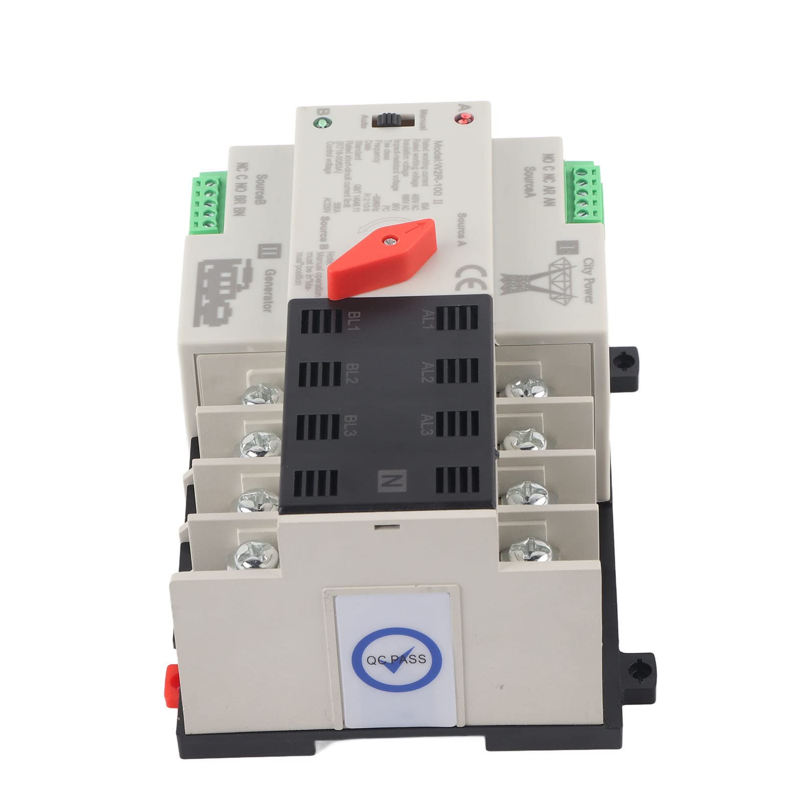 Interruptor de Transferencia Automática, W2R‑100 Fuente de Alimentación Dual Generador de Interruptor de Transferencia Automática Herramientas de Interruptor de Cambio,