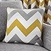 Fusion Chevron Coussin Garni 100% Coton, Ocre, Cushion (Filled): 43 x 43cm