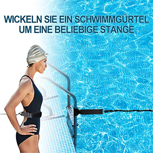 BOOSTEADY Schwimmgurt für Pool 3.6M Einstellbare Schwimmwiderstand Gürtel Schwimmhilfe Schwimmtrainer Gürtel Leine für Kinder Erwachsene