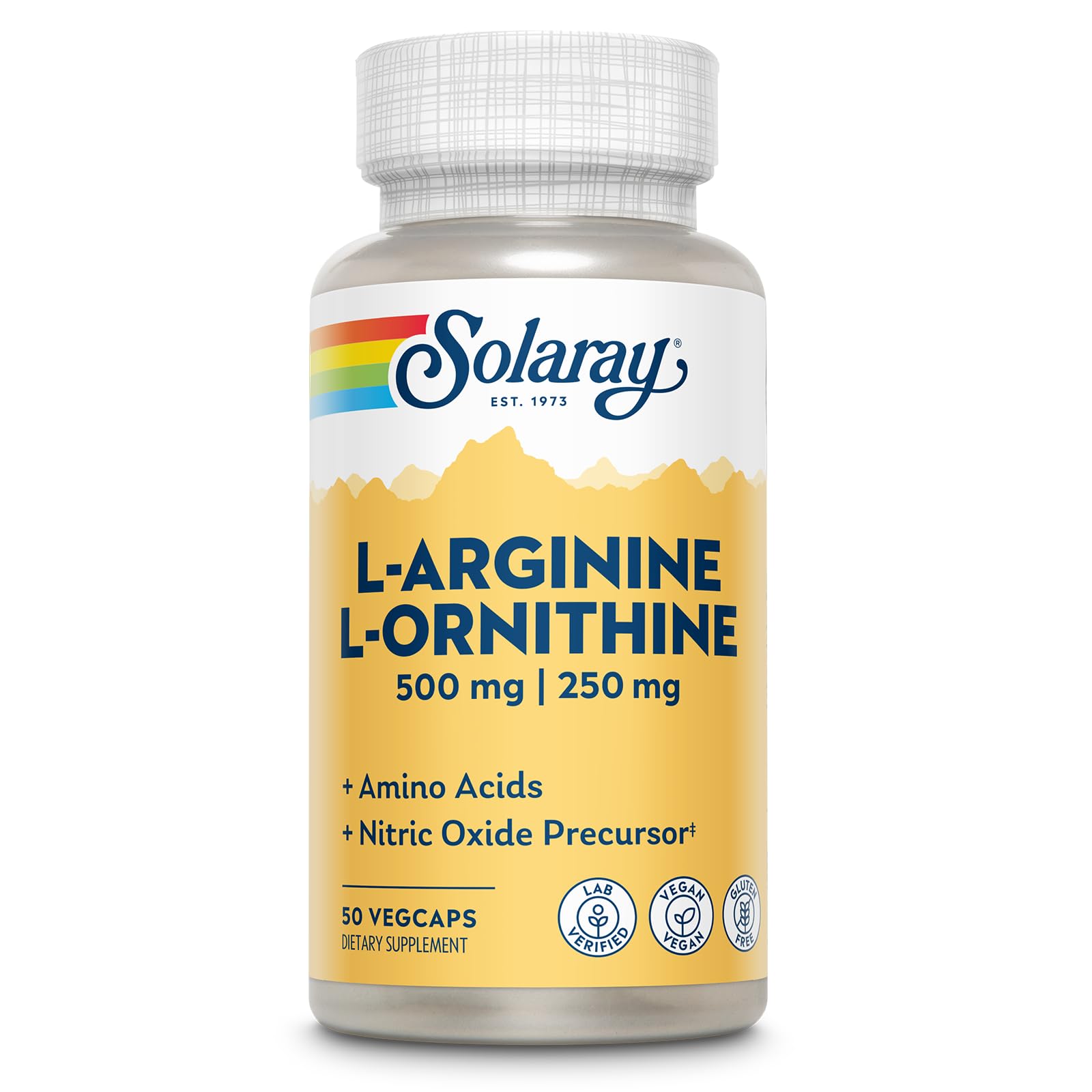 L Arginine L Ornithine 750mg Amino Acids Supplement - Precursors to Nitric Oxide - Non Essential Amino Acids Support Overall Wellness - Vegan, Gluten Free, 60-Day Guarantee - 50 Servings