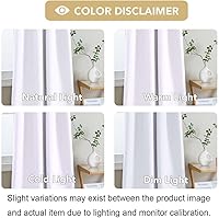 Vista 5 de H.VERSAILTEX Cortinas de aspecto de lino 100% opacas de 63 pulgadas de largo para dormitorio con bolsillo para cortinero, cortinas de ventana