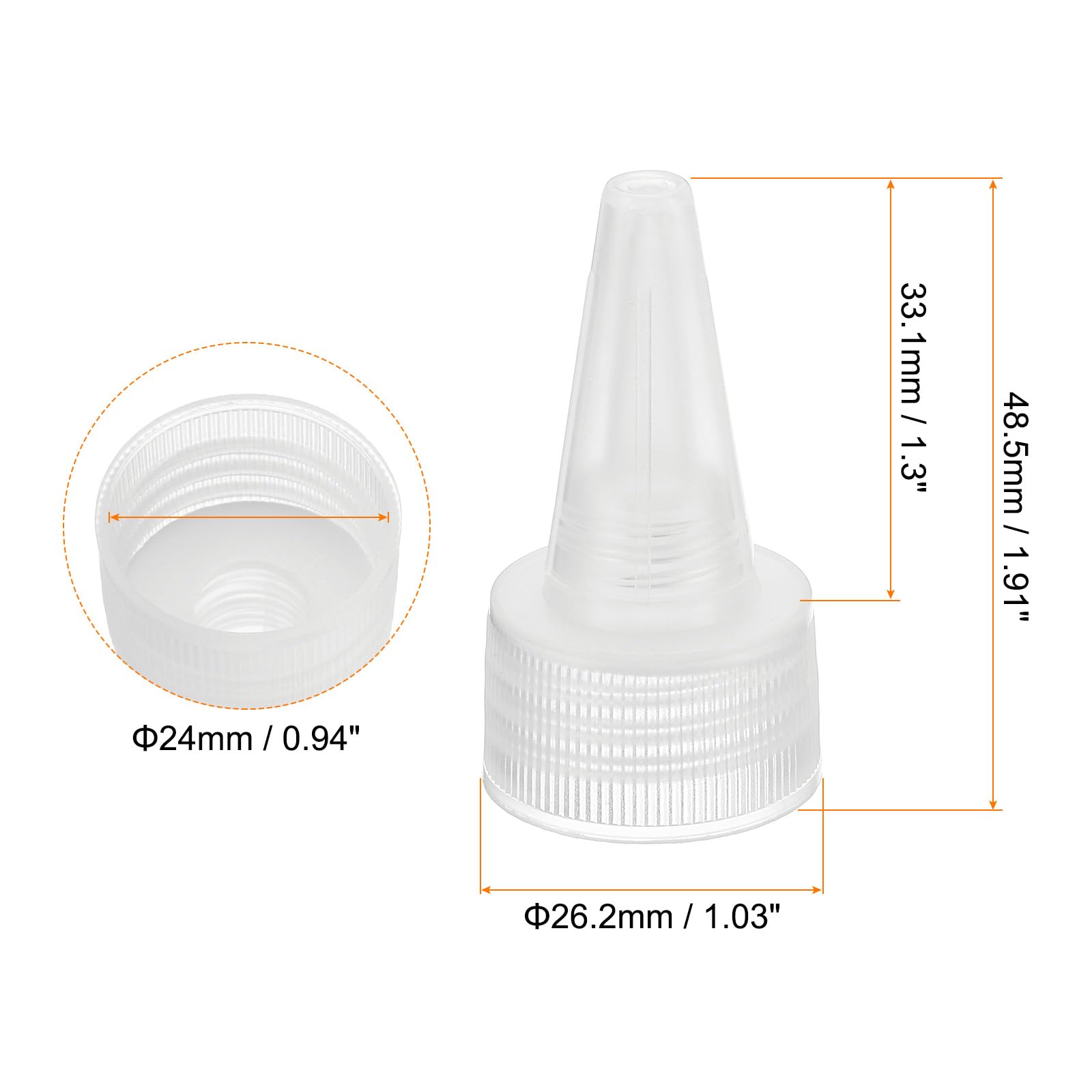 PATIKIL Contorta Bottiglia Tappi, 36pz 24/410 Spremi Bottiglia Tappo Sostituzione Tappi per Colla Erogazione Bottiglie Erogazione Tappi Bottiglie Vernice, Trasparenti