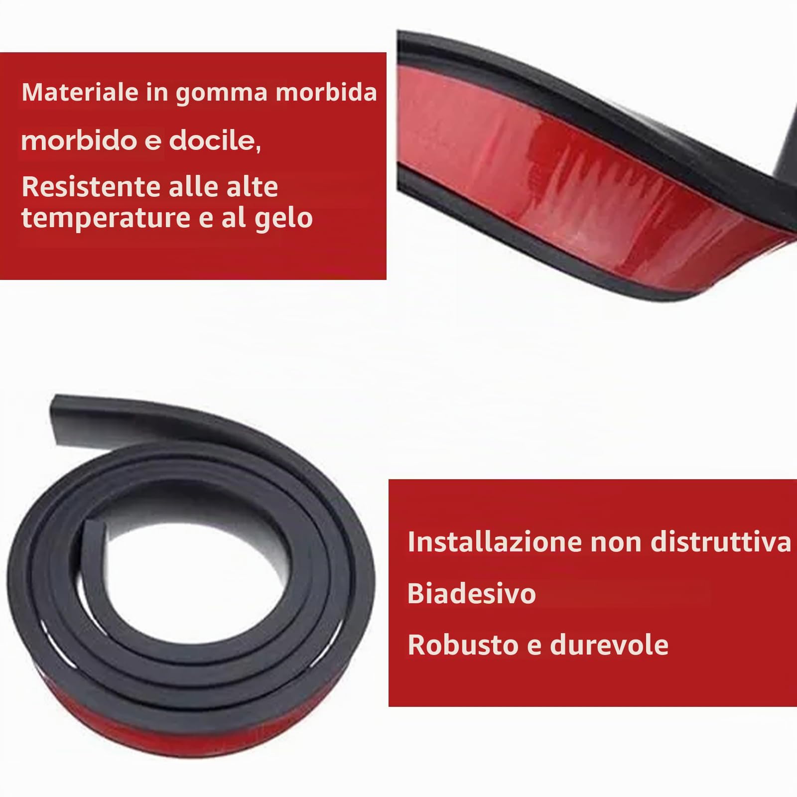 Parafanghi universali 1,5 m x 4,5 cm per auto, forma a fiocco, protezione e decorazione, 2 pezzi