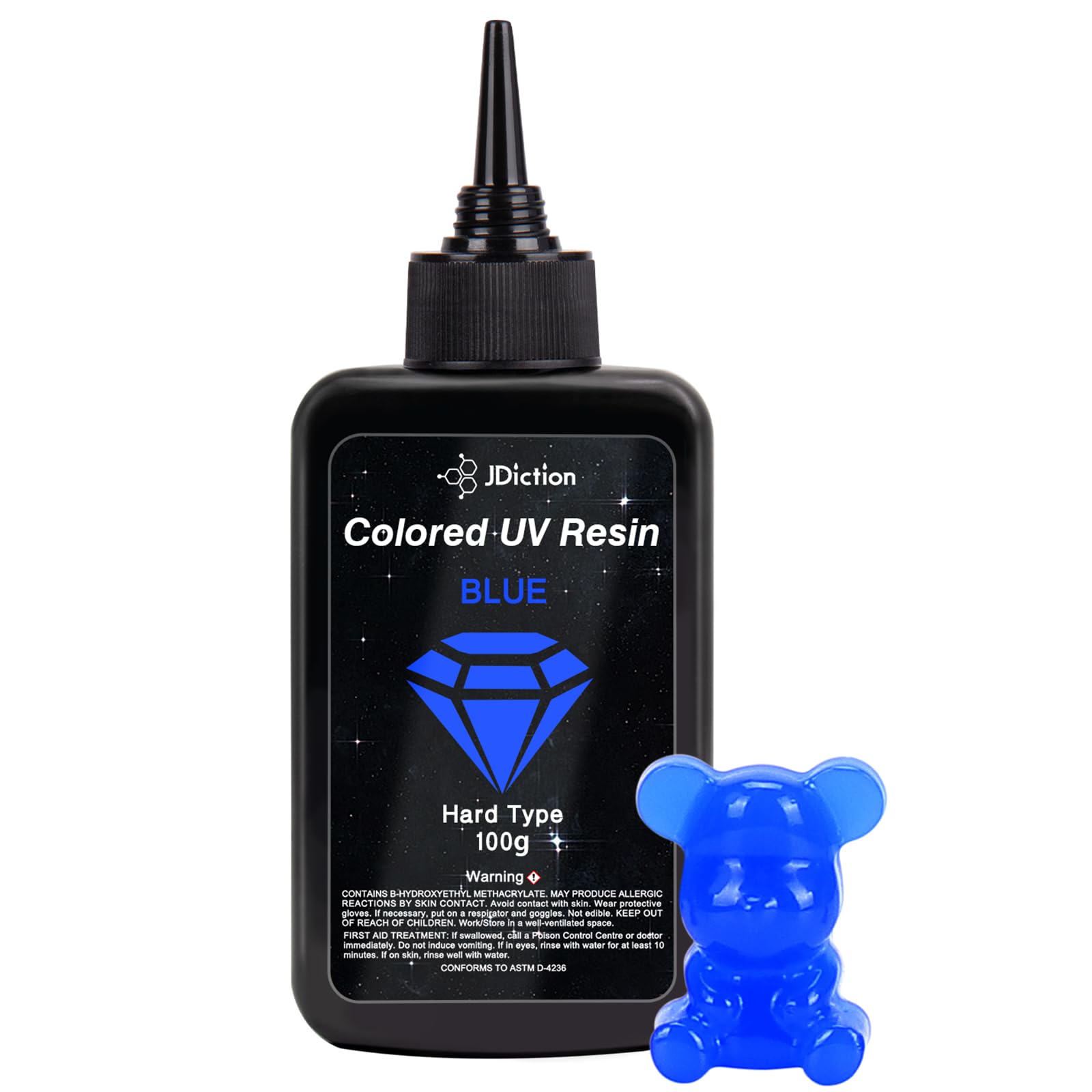 Jdiction Blue Uv Resin 100G Coloured Uv Resin Odorless And Hard Uv Resin Kit For Jewelry Making, Colored Resin Casting And Coating, Crafts And Decoration