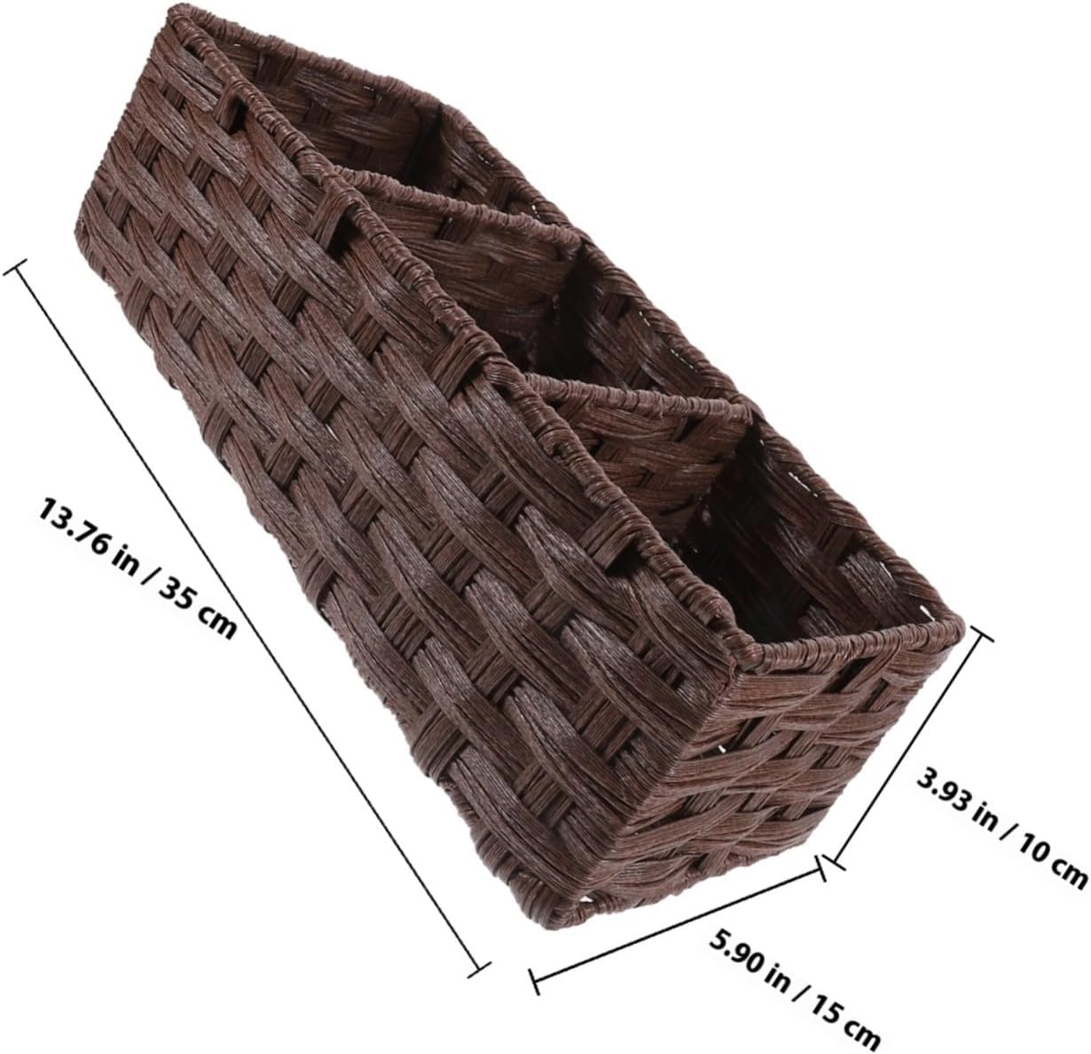 Alipis Multi-compartment Woven Storage Basket with Wear-resistant Design Practical Organizer for Desk Bathroom Kitchen and Bedroom Natural Style Sundries Container for Home Decor and