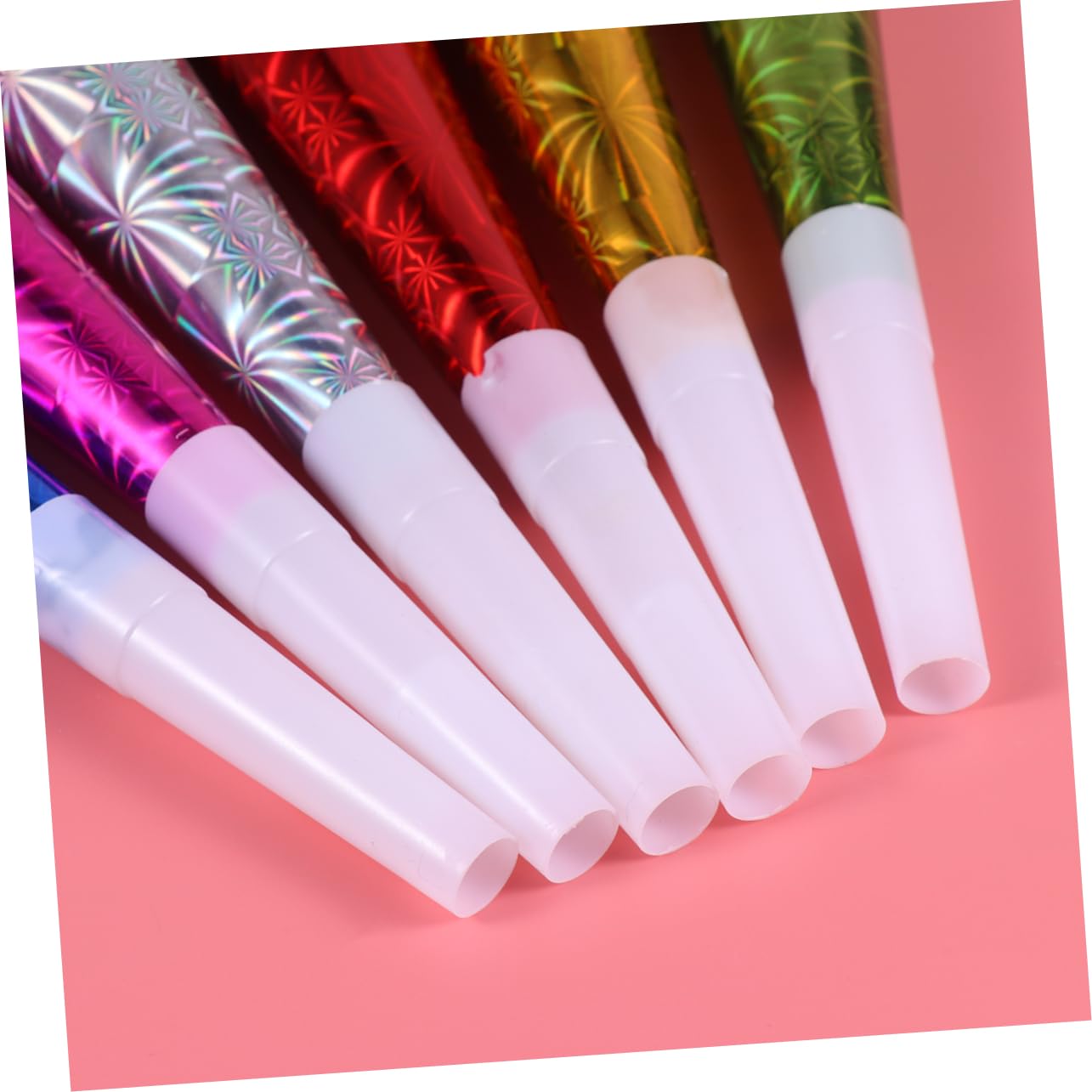 ibasenice 18pcs Party Horns Whistles Reusable Plastic for Birthday Parties Carnival Noisemakers Masquerade Ball Props