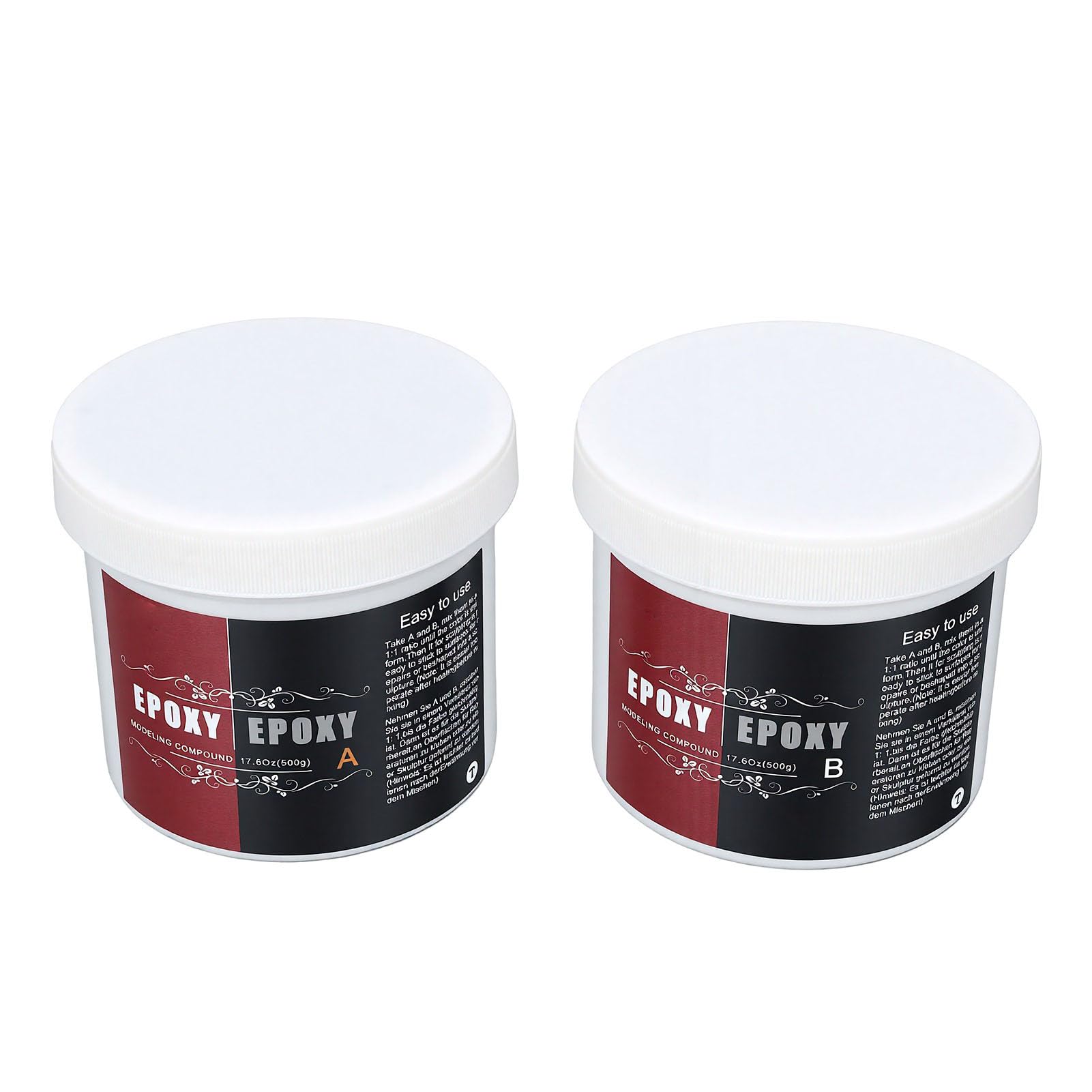 Sculpt Clay 500 G A y 500 G B, Compuesto de Modelado de 2 Partes para Esculpir, Modelar, Construir, Reparar, Reparar Arcilla Epoxi Autoendurecible, Metal, Madera, Cerámica, Piedra