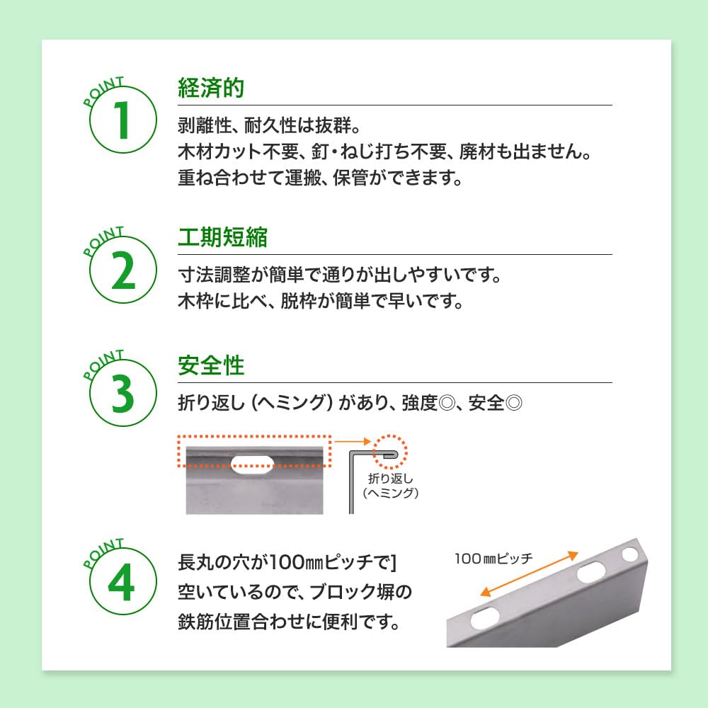 外構鉄ベース枠 105H 1200パネル 8入 ブロック塀基礎 駐車場土間用の鋼製ベース枠 木材カット不要 釘 ねじ 不要 脱枠しや