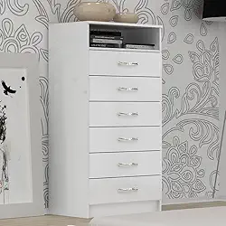 Cômoda Atlas Com 6 Gavetas Para TV Branco Evidência - UN