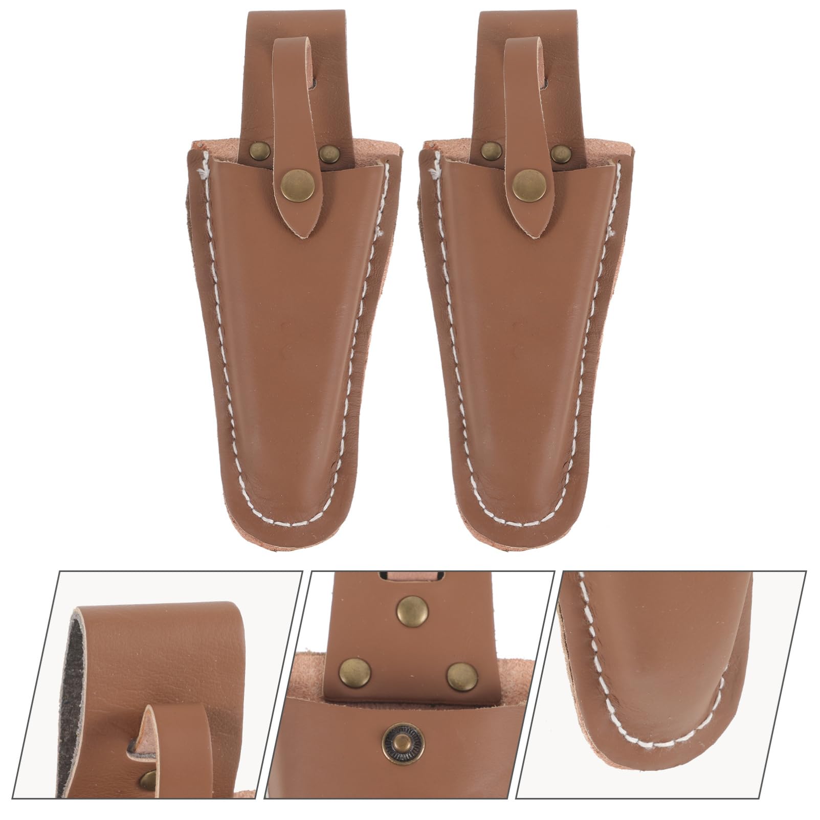 Yardwe 8 Piezas Bolsa De Herramientas De Piel De Vacuno Con Juego De Tijeras Funda Podadora Vaina De Tijeras Funda Para Tijeras Caja De Tijeras De Podar Funda De Tijera Cuero