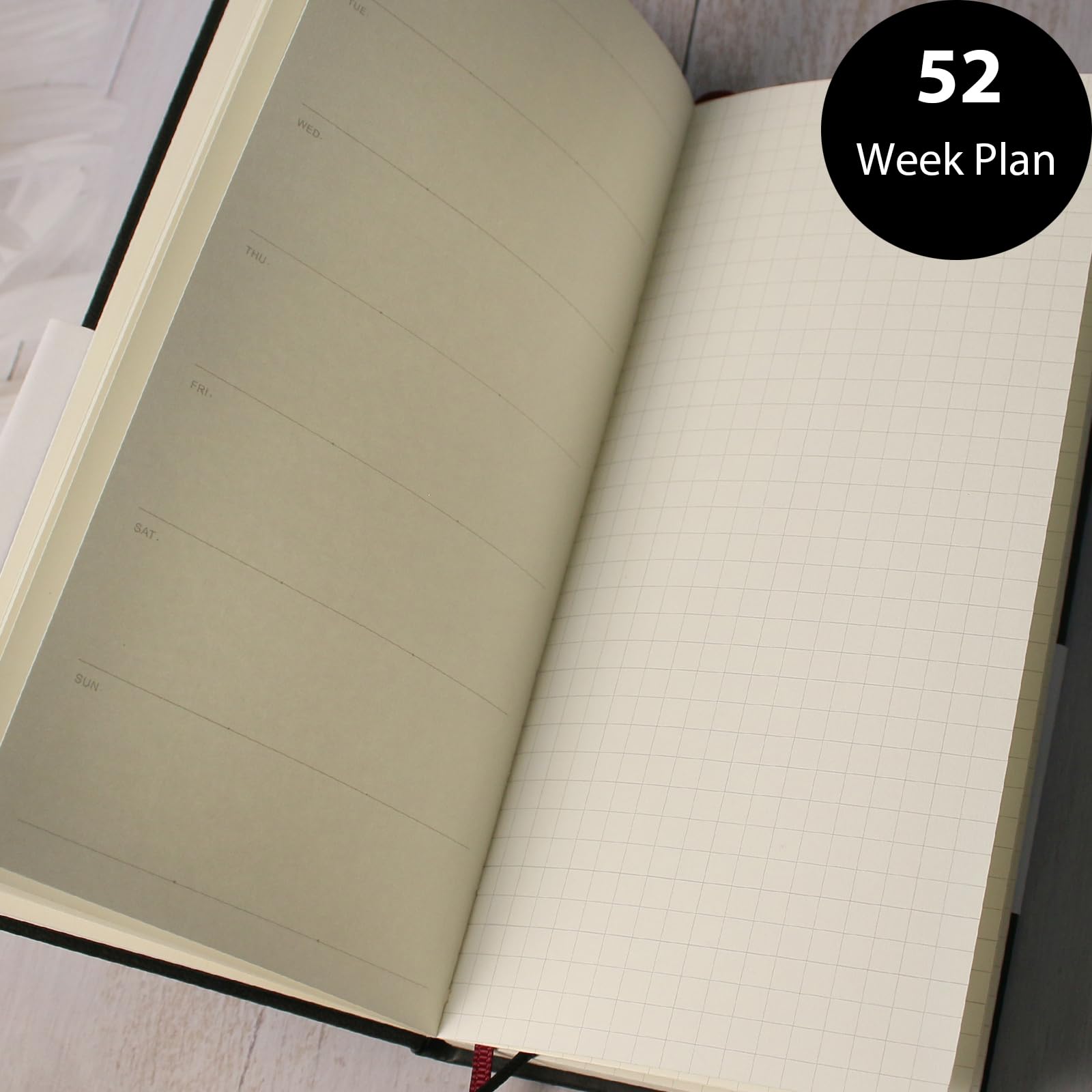 Fromthenon Wochenplaner, PU-Leder, tragbar, für Jahr, Monat, Woche, Mini-Notizbuch, Tagebuch, Zeitplan für Reisende, Studenten, Büro (Rosa)