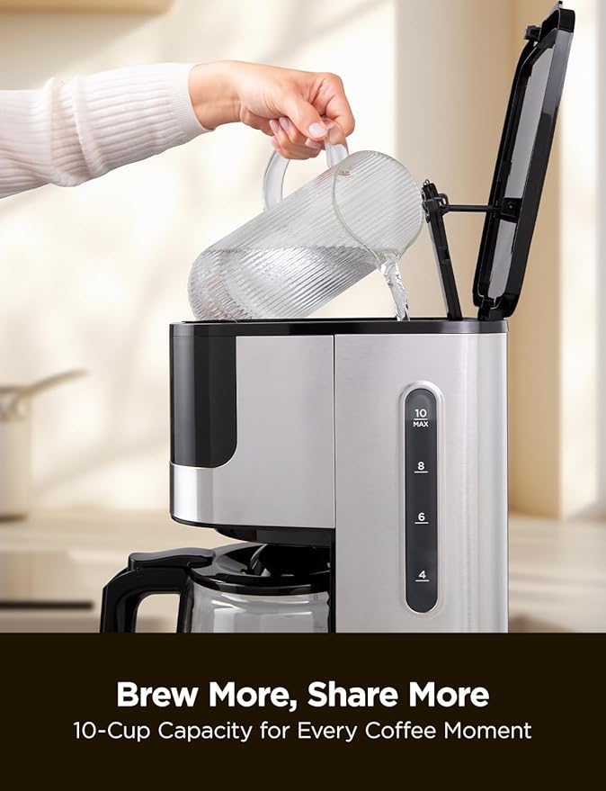 Cafetera de Goteo Automática con Temporizador Programable y Filtro Permanente para 10 Tazas miniatura 6