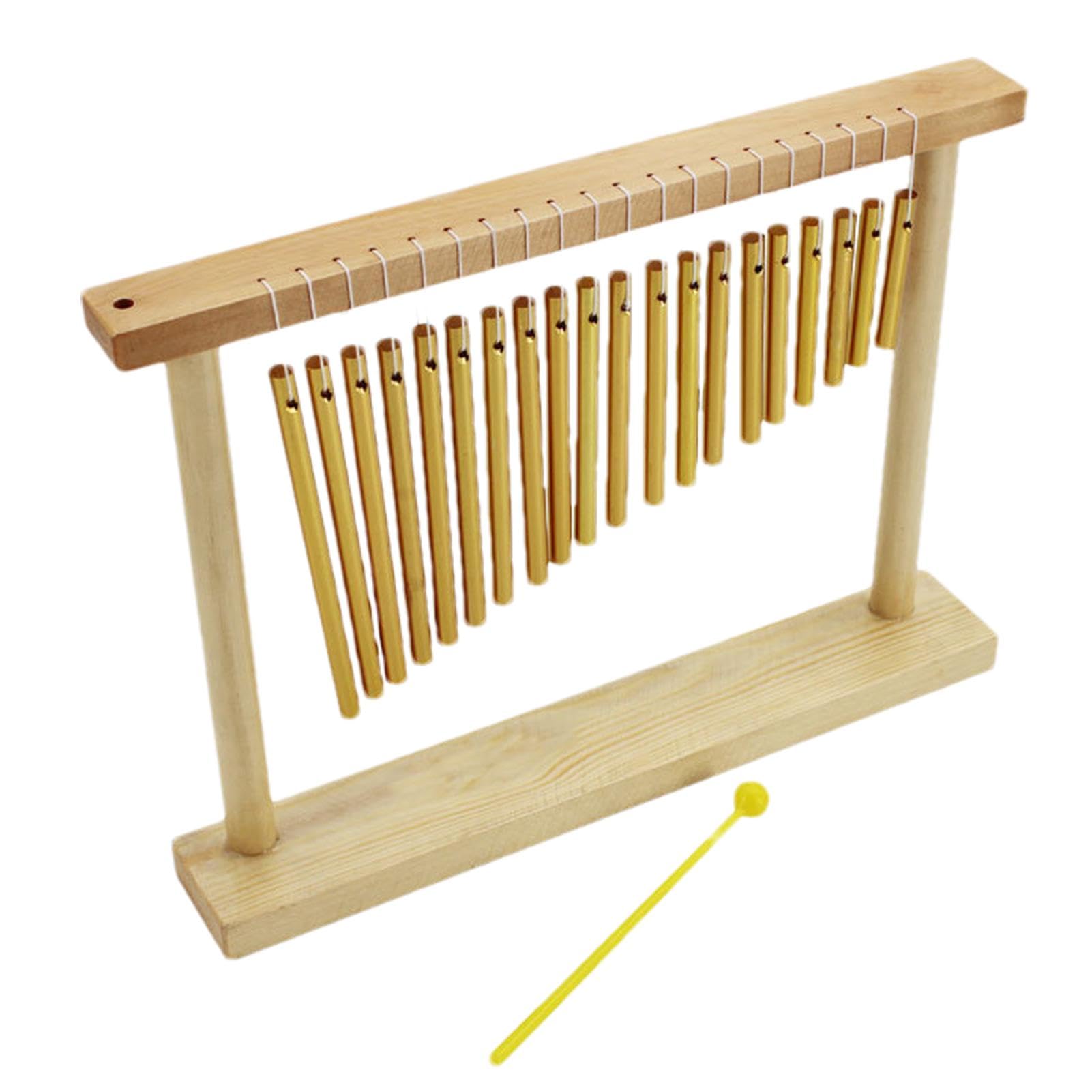 Table Top Wind Chime, Percussion Wind Chime, Music Instrument with Mallet, Single Row Bar Chimes, Kids Percussion Instrument, Indoor Wind Chime, Decorative Music Chime, Handcrafted Percussion Chimes