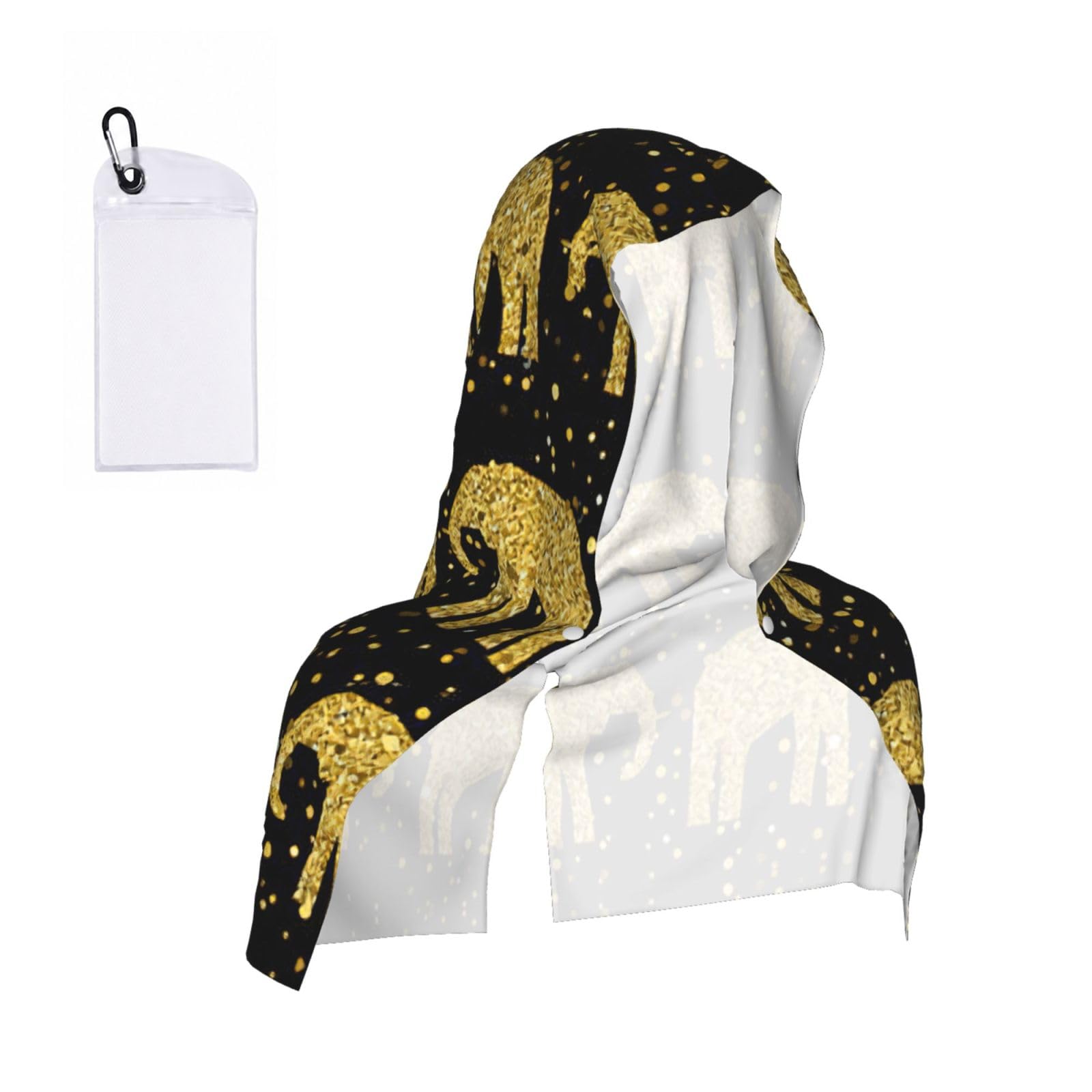 YQxwJL Abstract Elephant Pattern Print Unsex Cooling Hoodie Towel, Cools Instantly When Wet Sun Protection For Sports Fitness Gym