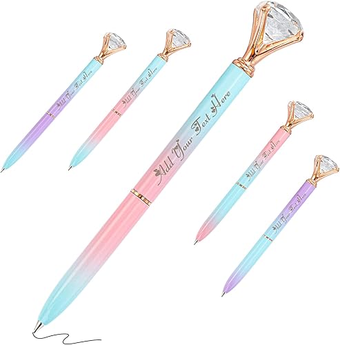 1 bolígrafo de diamante personalizado con nombre, bolígrafos personalizados grabados a granel, bolígrafos de tinta negra personalizados para