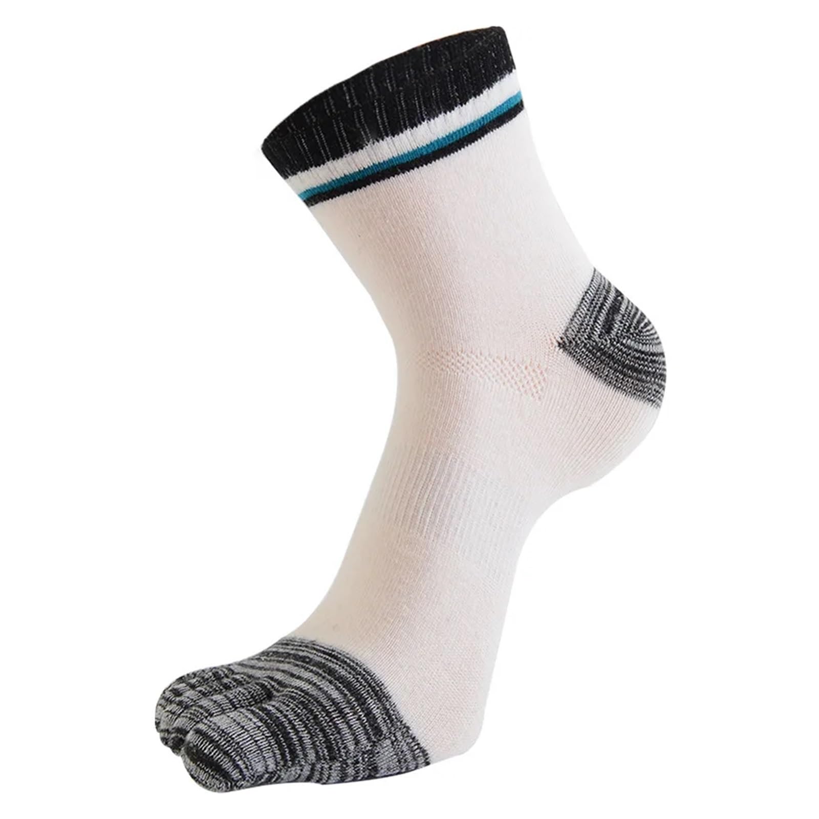 ITRHJTGP Finger Socks 3pairs Men's Five Finger Socks Cotton Patchwork Striped Breathable Sweat-absorbing Business Casual With Toes for Fitness(White)