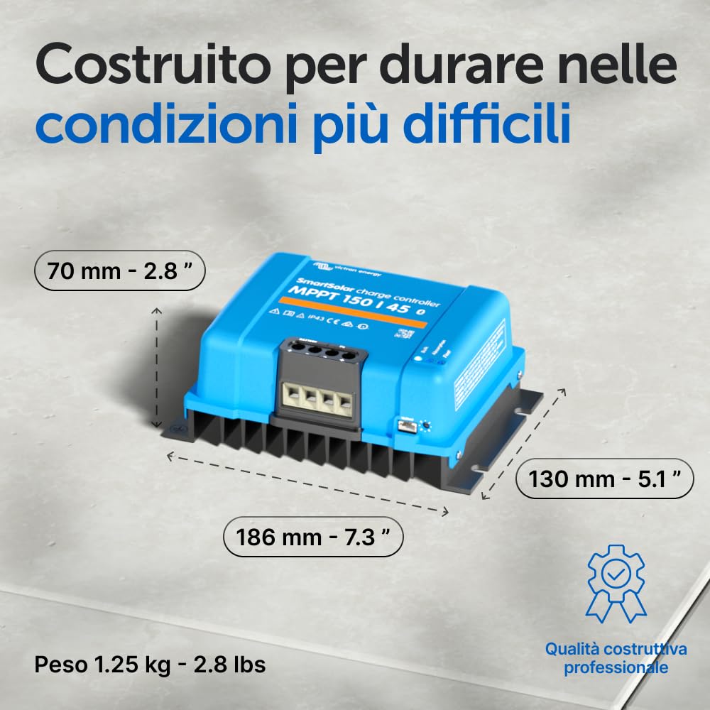 Victron Energy SmartSolar MPPT 150V 45 amp 12/24/36/48-Volt Regolatore di Carica Solare (Bluetooth)