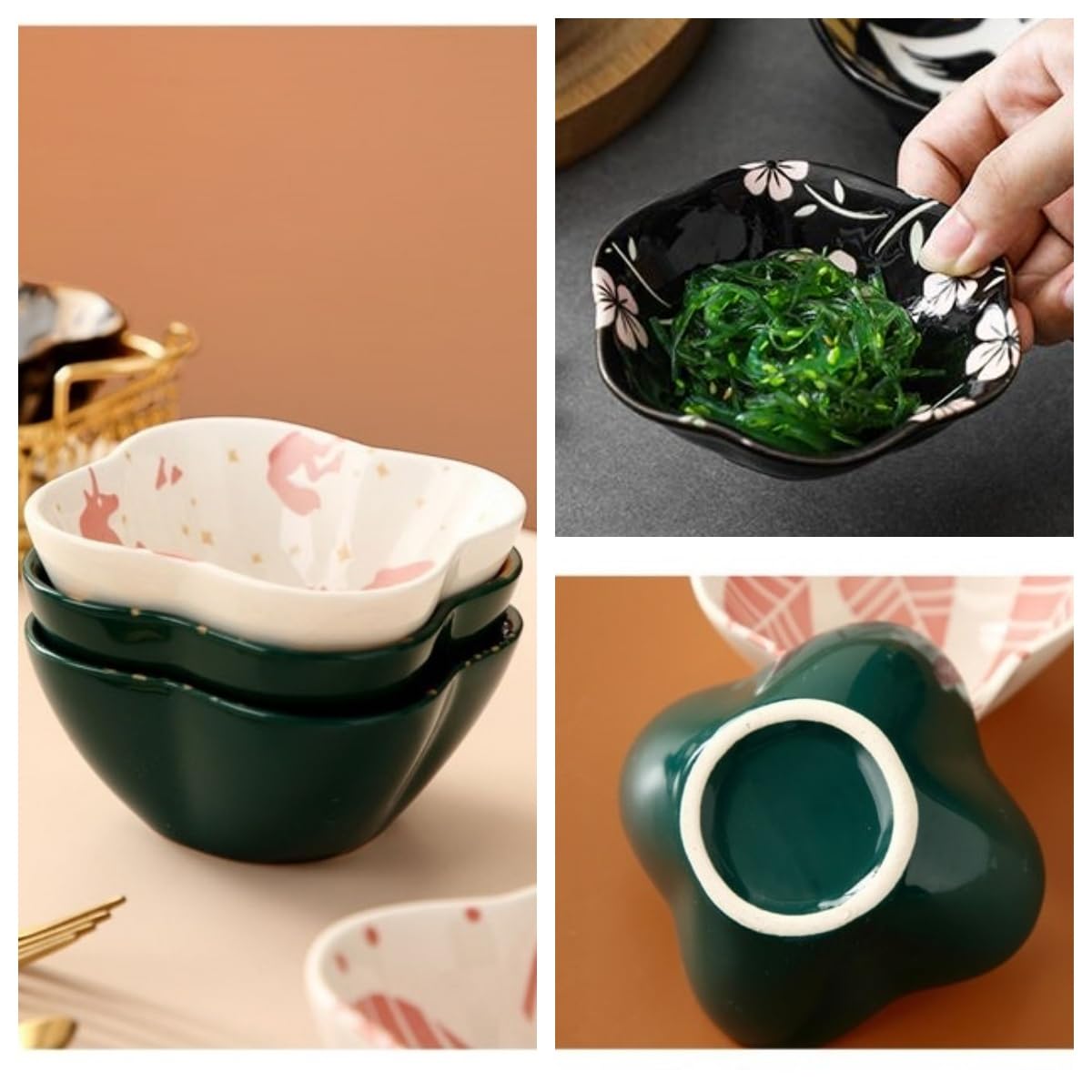 4pcs 3 Oz Small Ceramic Japanese Sauce Dishes, Cute Mini Dipping Bowls For Sushi Dips Ketchup Condiments Snacks Bbq Parties G 601100777304696