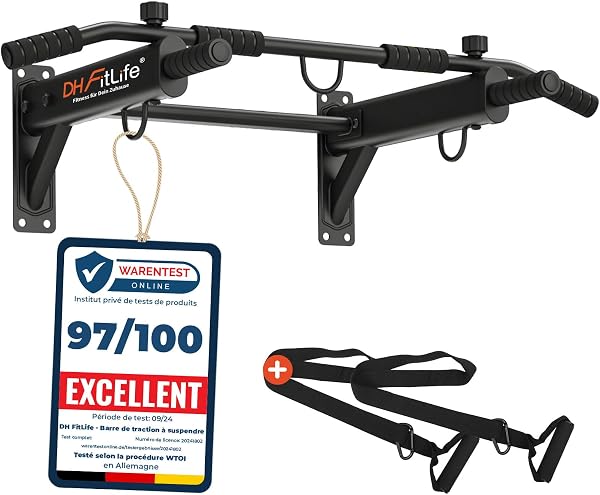 DH FitLife Barre de Traction 4 en 1 pour Montage Mural