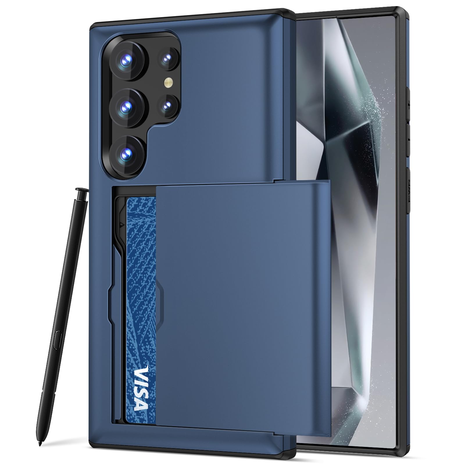 Jiunai Capa para Samsung S24 Ultra com suporte para cartão 2024
