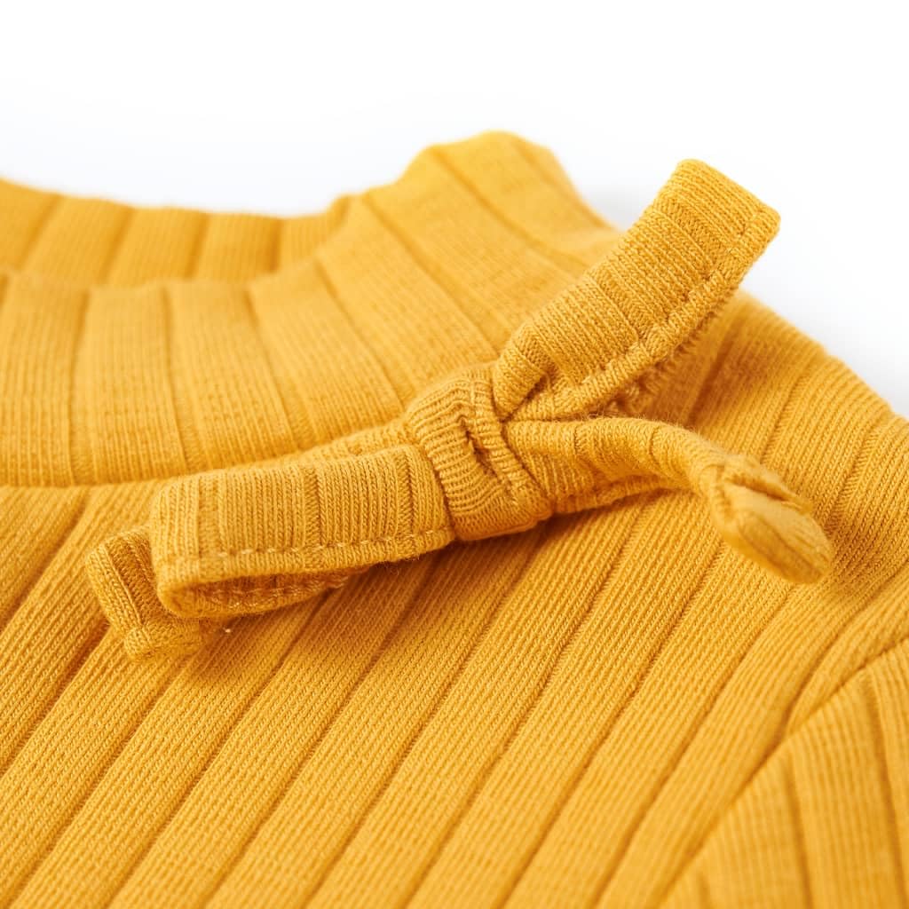 Maglietta a maniche lunghe per bambini, in cotone, con scollo rotondo e fiocco, morbida e traspirante, comoda per tutti i giorni, scuola, tempo libero, primavera, autunno, inverno