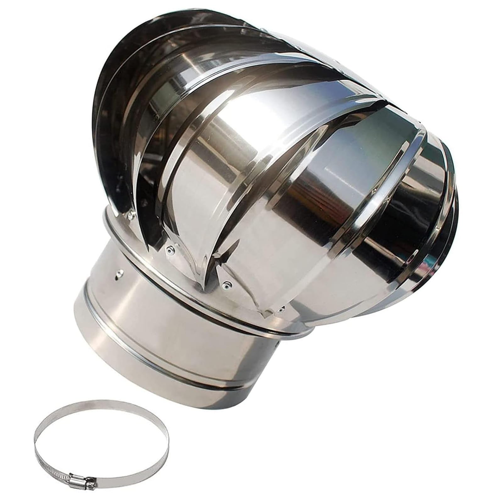 Cgjdfjhe Silver Unpowered Wind Cap, Stainless Steel Louvered Grille Cover, For Ventilation And Exhaust(7.9Inch(200Mm))
