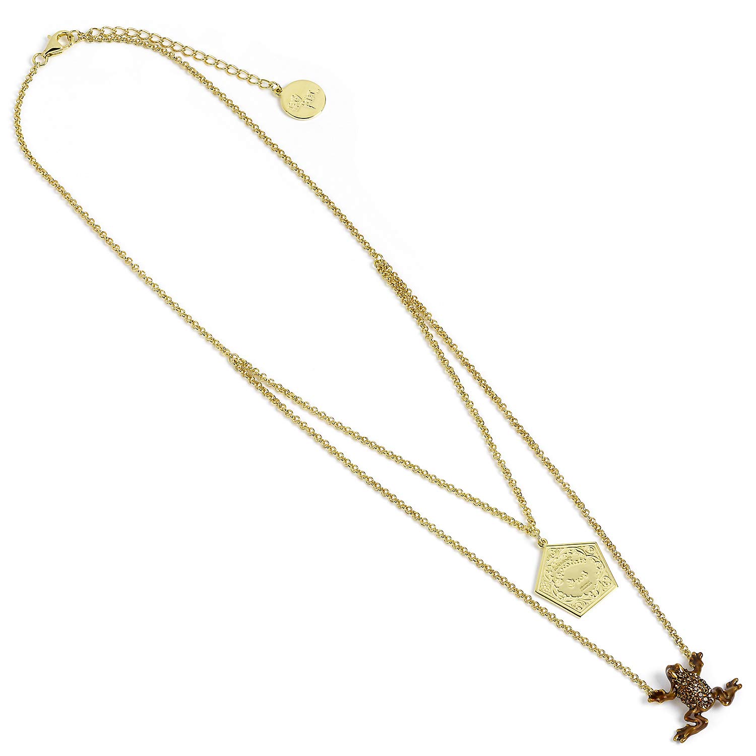 Harry PotterOfficial Harry Potter Sterling Silver Chocolate frog gold plated layer necklace Embellished with Swarovski® Crystals by The Carat Shop